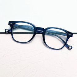 《ラスト》スクエア型ネイビーフレーム｜老眼鏡、だてメガネ、近視用・乱視用、サングラスとして作成OK 1枚目の画像