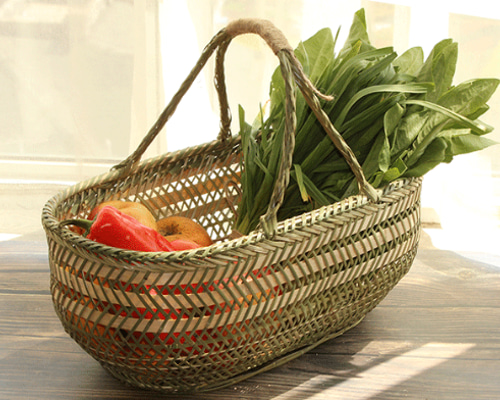 竹細工 極上品かご 収納 手作工芸品 市場かご 手提かご 買い物