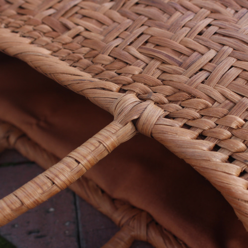 山葡萄 亀甲編み 籠 かご バッグ コンパクト 巾着 手作り 山葡萄 かご