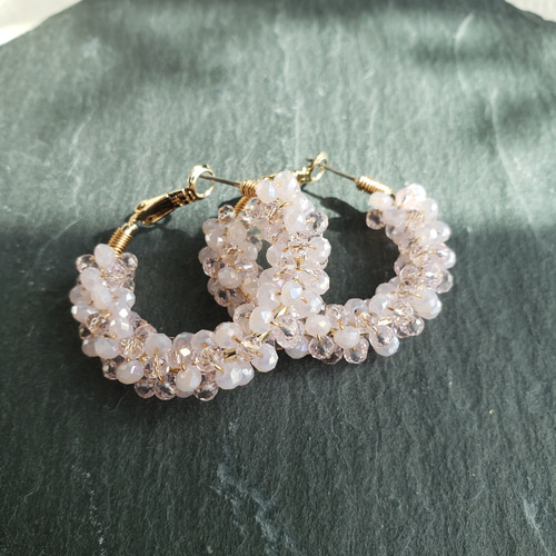 ルミナスビーズフープピアス E131H25627-W（4週間発送） ルミナスビーズフープピアス E131H25627-W（4週間発送）