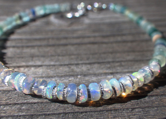 *sv925*Opal& Romanglass Ocean Bracelet ☆オパール☆アジャスター 7枚目の画像