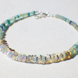 *sv925*Opal& Romanglass Ocean Bracelet ☆オパール☆アジャスター 6枚目の画像