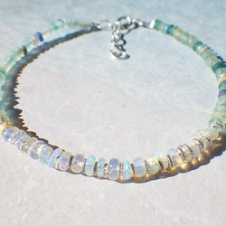 *sv925*Opal& Romanglass Ocean Bracelet ☆オパール☆アジャスター 4枚目の画像