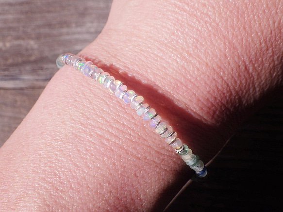 *sv925*Opal& Romanglass Ocean Bracelet ☆オパール☆アジャスター 2枚目の画像