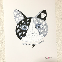 Love♡cat 猫さんとハート3　アートポスター　イラスト　Ａ4/B4/Ａ3サイズ 5枚目の画像