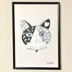 Love♡cat 猫さんとハート3　アートポスター　イラスト　Ａ4/B4/Ａ3サイズ 6枚目の画像