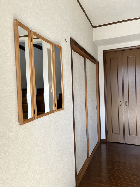 【日本製】三面鏡　ドレッサー　立て掛けミラー　壁掛けミラー 11枚目の画像