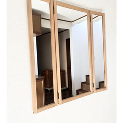 日本製】三面鏡 ドレッサー 立て掛けミラー 壁掛けミラー ドレッサー