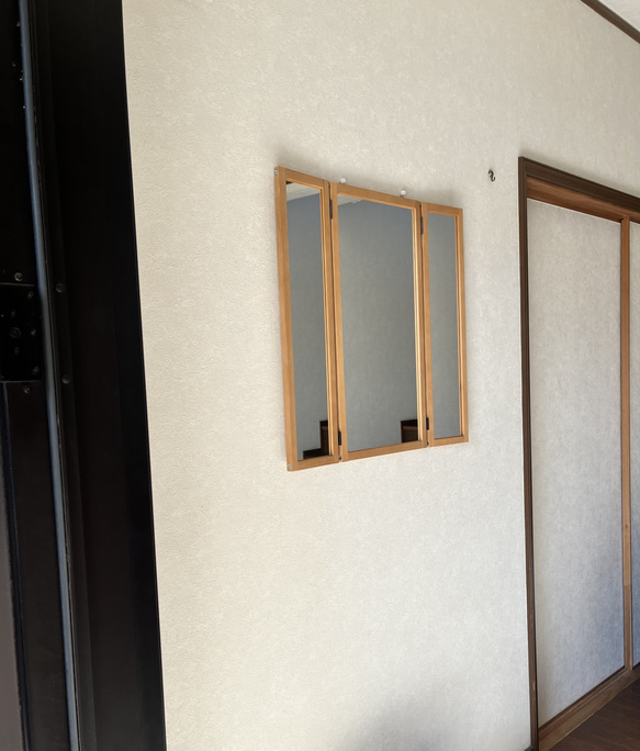 【日本製】三面鏡　ドレッサー　立て掛けミラー　壁掛けミラー 6枚目の画像