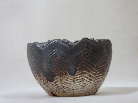 ギザ模様陶製植木鉢(Z) 7枚目の画像