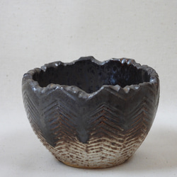 ギザ模様陶製植木鉢(Z) 6枚目の画像