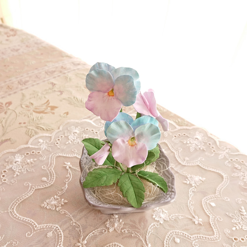 クレイフラワー♡フラワーリース♡花の妖精さん♡ハンドメイド
