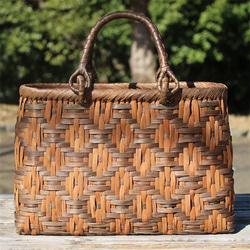 胡桃 山葡萄 かごバッグ 内布付き 98308 山胡桃木 山葡萄 籠 カゴ かごバック やまぶどう 中布と内