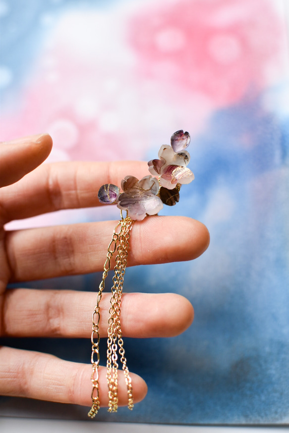 「桜雲」耳飾り　金具選択可 3枚目の画像