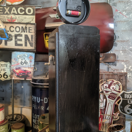 ガソリンポンプ型 クロック & マルチキャビネット ルート66（ブラック  