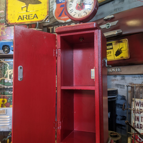 ガレージ雑貨 ガソリンポンプ型 置き時計 クロック & マルチ