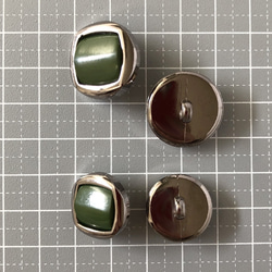レトロ サークル ボタン グリーン 21mm・18mm 6個セット ea-131 3枚目の画像