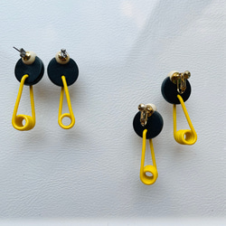 《MOKE／yellow×black》黄色×黒　大人ポップなレザーアクセサリー　 5枚目の画像