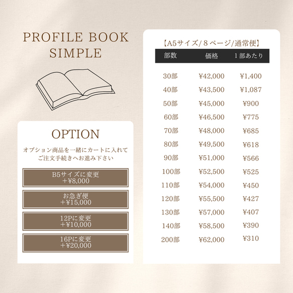 PROFILE BOOK / CIEL席次表 / シンプルプラン 000円 70部 お急ぎ便 までにご注文ください