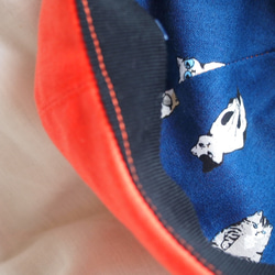 綿麻★裏地も楽しめるベレー帽★セミオーダー★オレンジ猫リボン 8枚目の画像