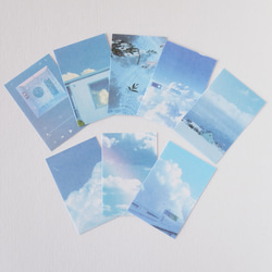 ブルーが素敵なエモ写真のフレークシール46枚入り　韓国文具　韓国雑貨　韓国文房具　手帳　コラージュ素材　ステッカー 5枚目の画像