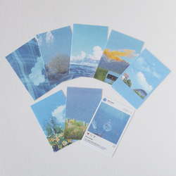 ブルーが素敵なエモ写真のフレークシール46枚入り　韓国文具　韓国雑貨　韓国文房具　手帳　コラージュ素材　ステッカー 9枚目の画像