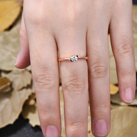 925 スターリング シルバー K10/K14/K18 ソリッド ゴールド リング モアッサナイト リング 結婚指輪 4枚目の画像