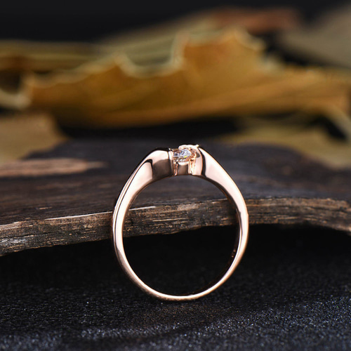 925 スターリングシルバー K10/K14/K18 ソリッドローズゴールドリング