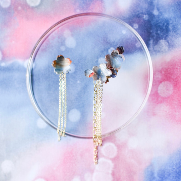「朝桜」耳飾り　金具選択可 4枚目の画像