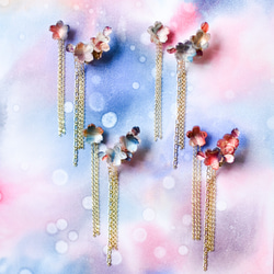 「朝桜」耳飾り　金具選択可 7枚目の画像