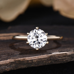 最高品質 モアサナイト 3ct 人工ダイヤモンド 6爪 リング 指輪・リング