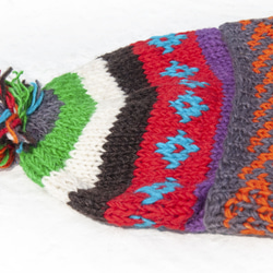 手織りのピュアウールハット/ニットニットハット/インナー起毛手編みウールハット/ビーニーハット - スペインの子供たちの楽しい誕 6枚目の画像