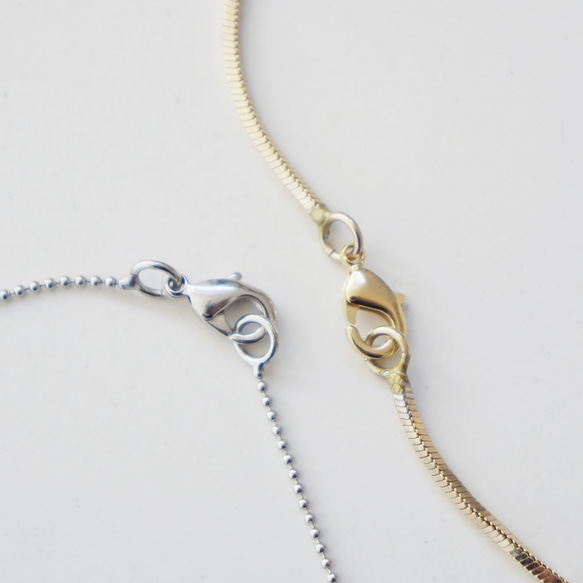 「Coin+multi-chain necklace」　コインネックレス　ボールチェーン　スネークチェーン 10枚目の画像