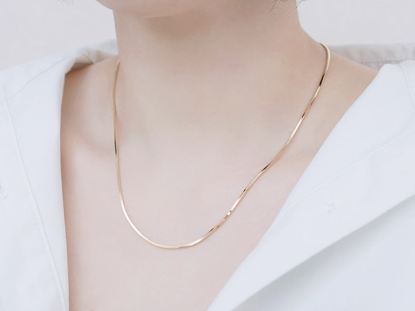 「Coin+multi-chain necklace」　コインネックレス　ボールチェーン　スネークチェーン 8枚目の画像