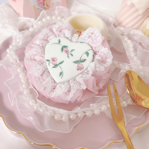 new✧︎*。】ハートロゼット/名入れキーホルダー/お名前ロゼット/通園