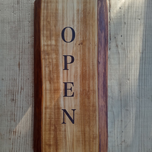 クラシック木製看板 OPEN CLOSED 立て掛け / 自然塗装 オーダー