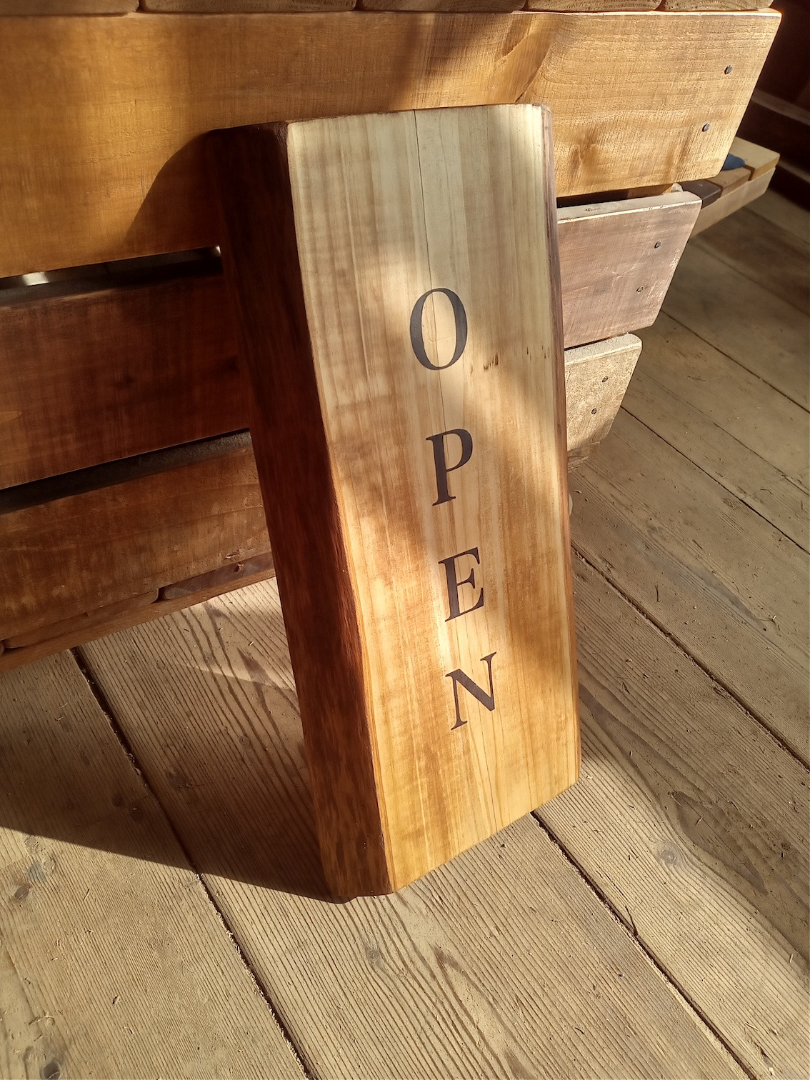 壁掛け木製看板 クラシック木製看板 OPEN CLOSED 立て掛け / 自然塗装 オーダー