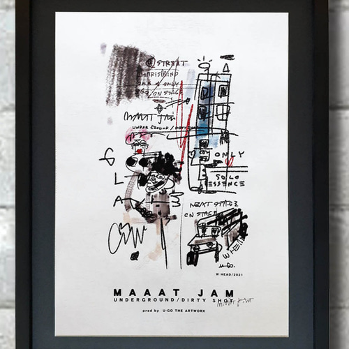 A3 ﾌﾚｰﾑ込み ｲﾝﾃﾘｱ ｸﾞﾗﾌｨﾃｨｱｰﾄ「MAAAT JAM」 その他アート U-GO THE 