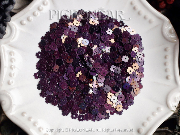 ★平花型5mmスパンコール暗い紫(2spaA) 2枚目の画像