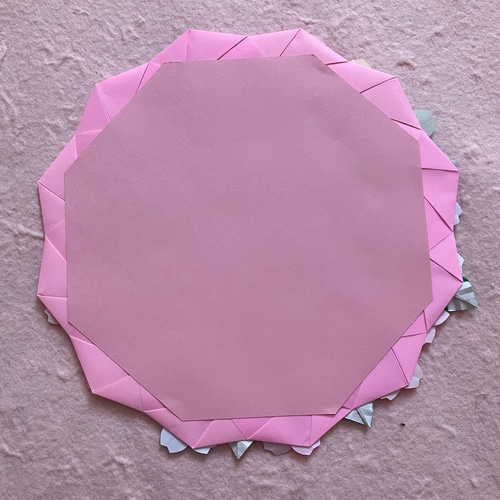 折り紙春リース＊七色サクラ リース ケロティ(只今、発送まで10〜15日