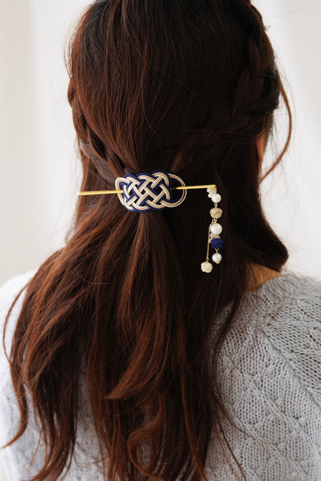 マジェステかんざしセット(ネイビーベージュ)