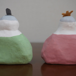 張り子　桜餅カラー雛人形 6枚目の画像