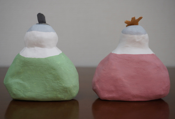 張り子　桜餅カラー雛人形 6枚目の画像