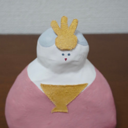 張り子　桜餅カラー雛人形 3枚目の画像