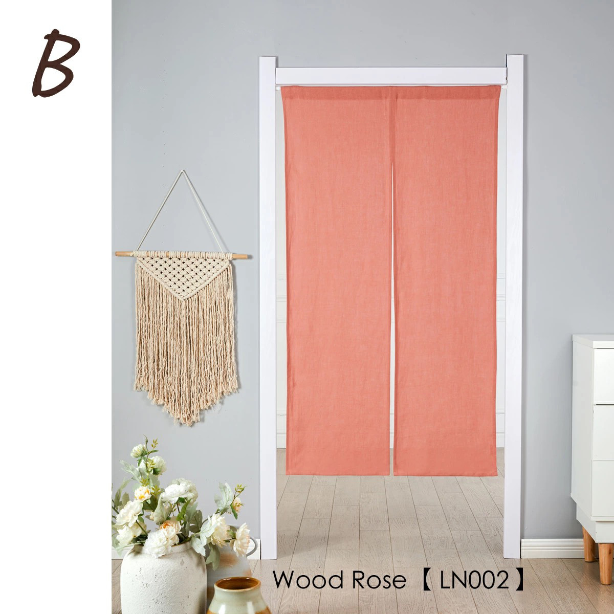 Jubilee 洗いざらしの天然リネン100% のれん ウッドローズ jubileeNoren-LN002