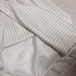 上質ウール混カルゼ ストライプ/Aラインギャザースカート(オフホワイト) 16枚目の画像