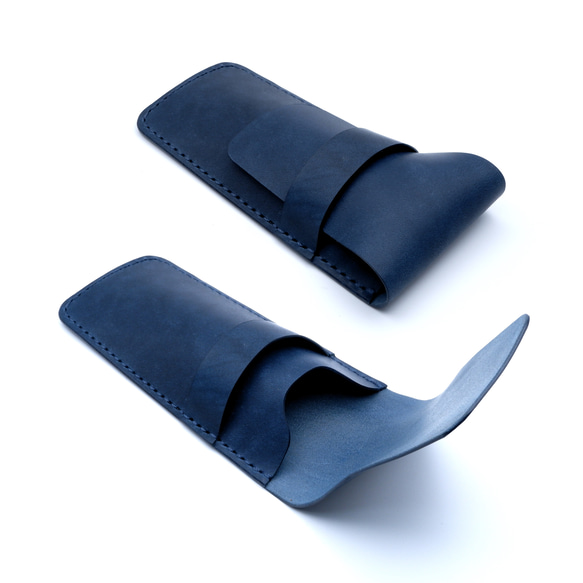 筆盒海軍藍真皮鞣製姬路三洋皮革 第2張的照片