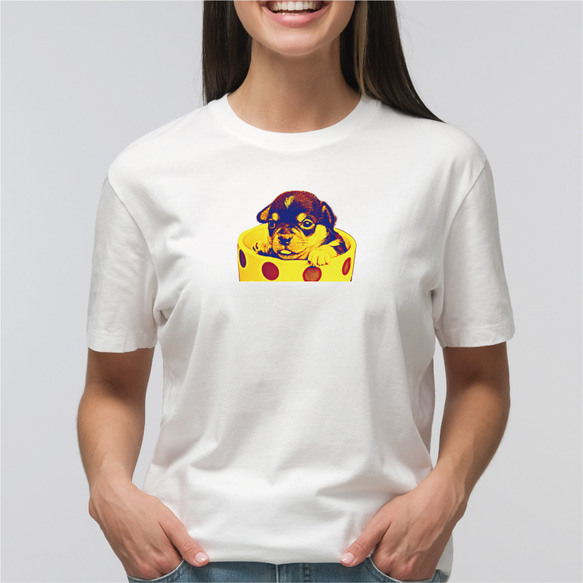 チワワ Tシャツ イラスト 写真 印刷 【名入れOK】 プリント tシャツ かわいい 3枚目の画像