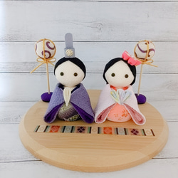 つまみ細工＊ちりめん細工＊ひな祭り＊雛飾り＊手毬＊桜＊春のお花見 すっきりシックな大人カラーのおひな様 ひな人形 ひな祭り
