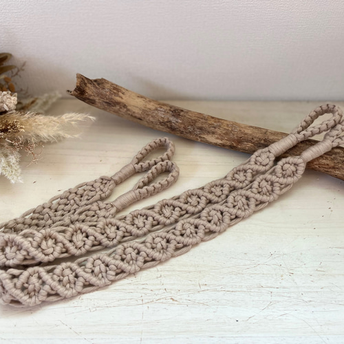 再販】マクラメカーテンタッセル グレージュ カーテン macrame＊soeru